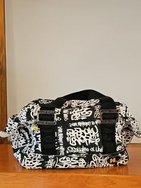 Harajuku Lovers Gwen Stefani Vintage Black & White Graffiti Duffel Bag